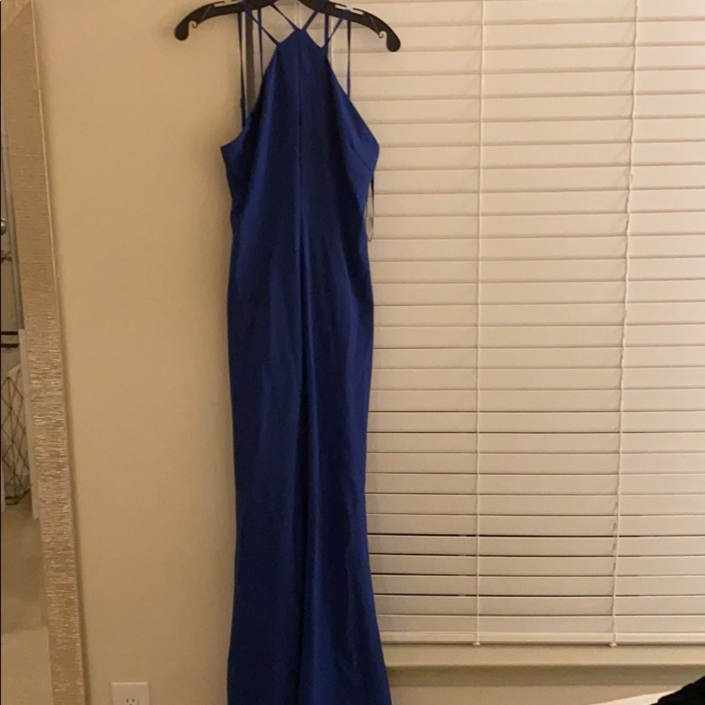 Blue minuet halter gown from Hemline